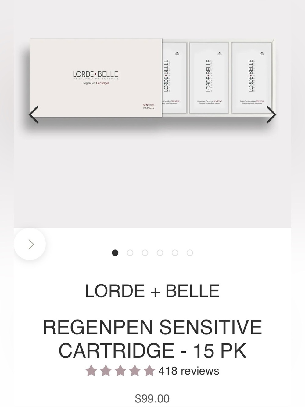 Lorde + Belle RegenPen Sensitive Cartridges 15 pieces NIP